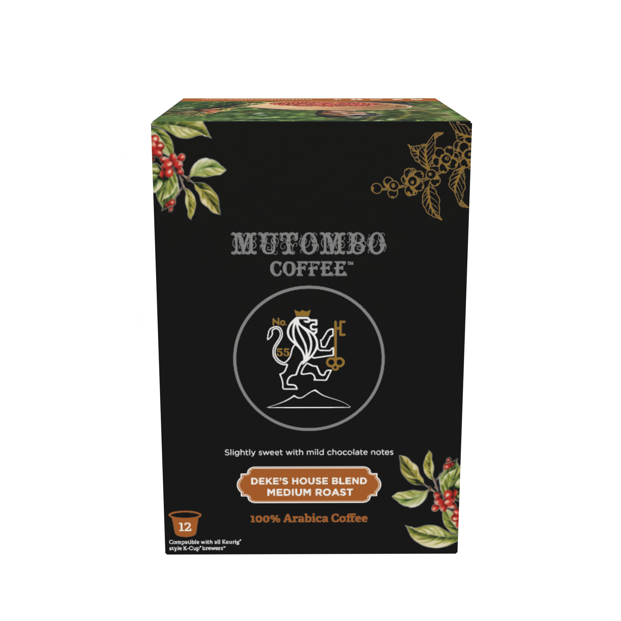 Case of Medium Roast, K - Cup Compatible - 1 Case = 6 Cartons of 12 Cups (72 Cups) - Mutombo Coffee