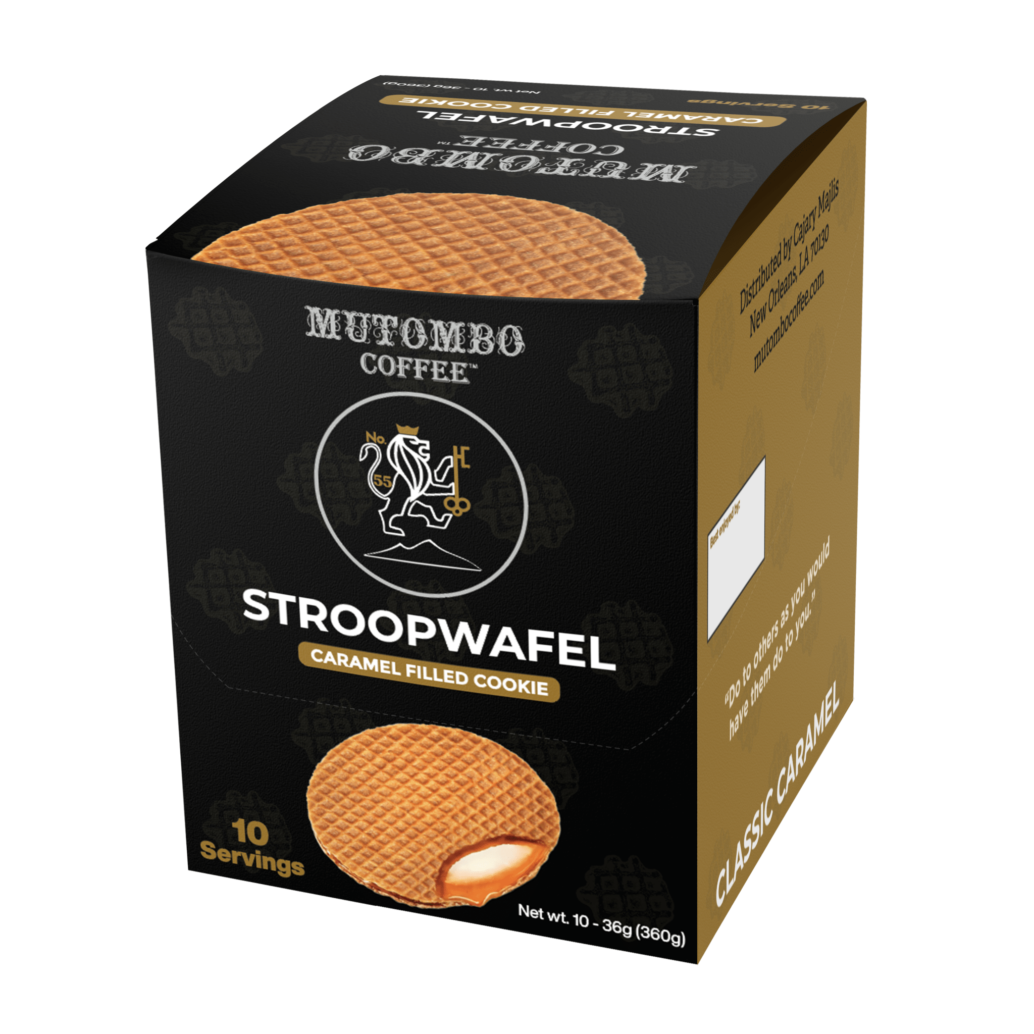 Mutombo Coffee Caramel Stroopwafel 10 Count Pack - Mutombo Coffee