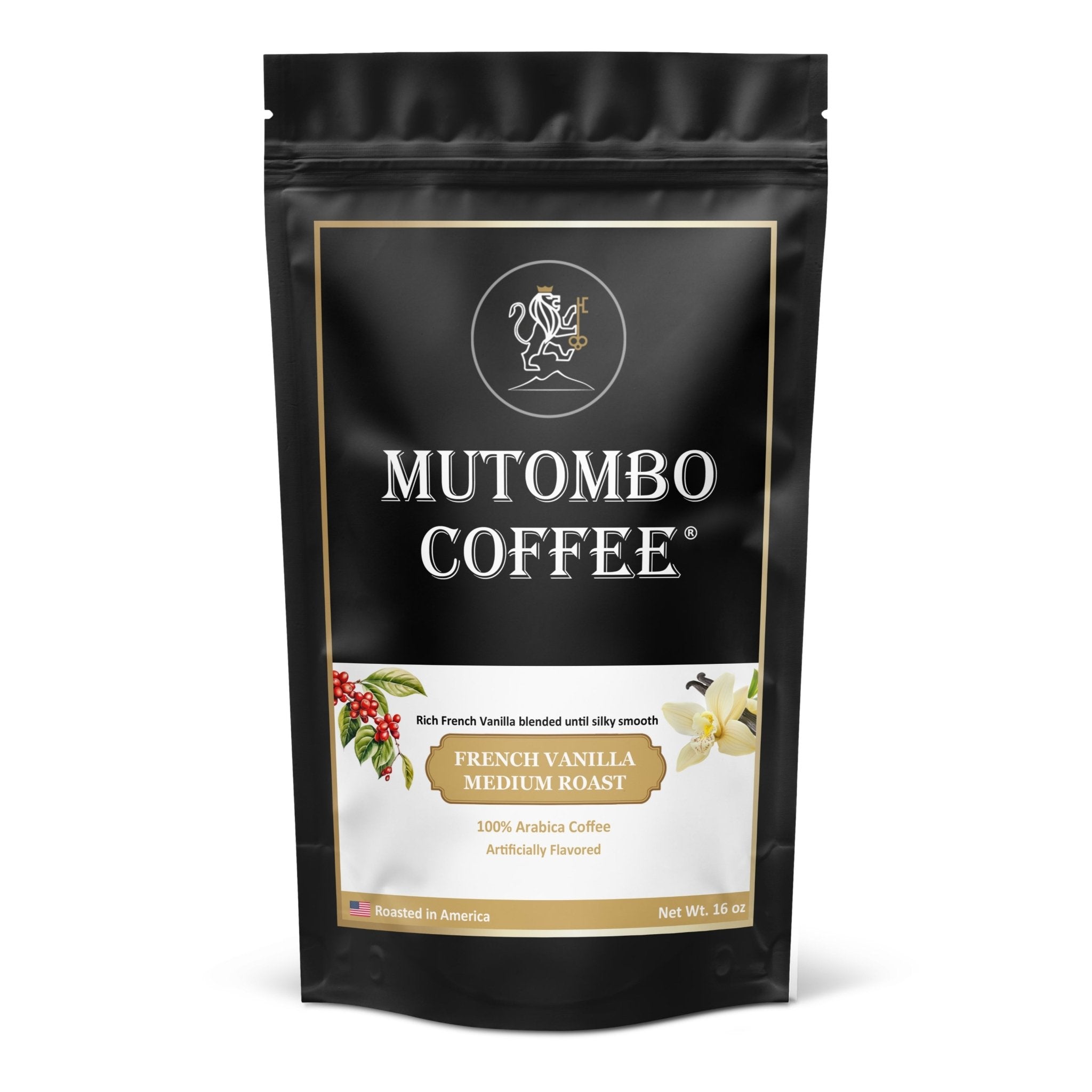 Mutombo Coffee French Vanilla Medium Roast, 16 oz. - Mutombo Coffee