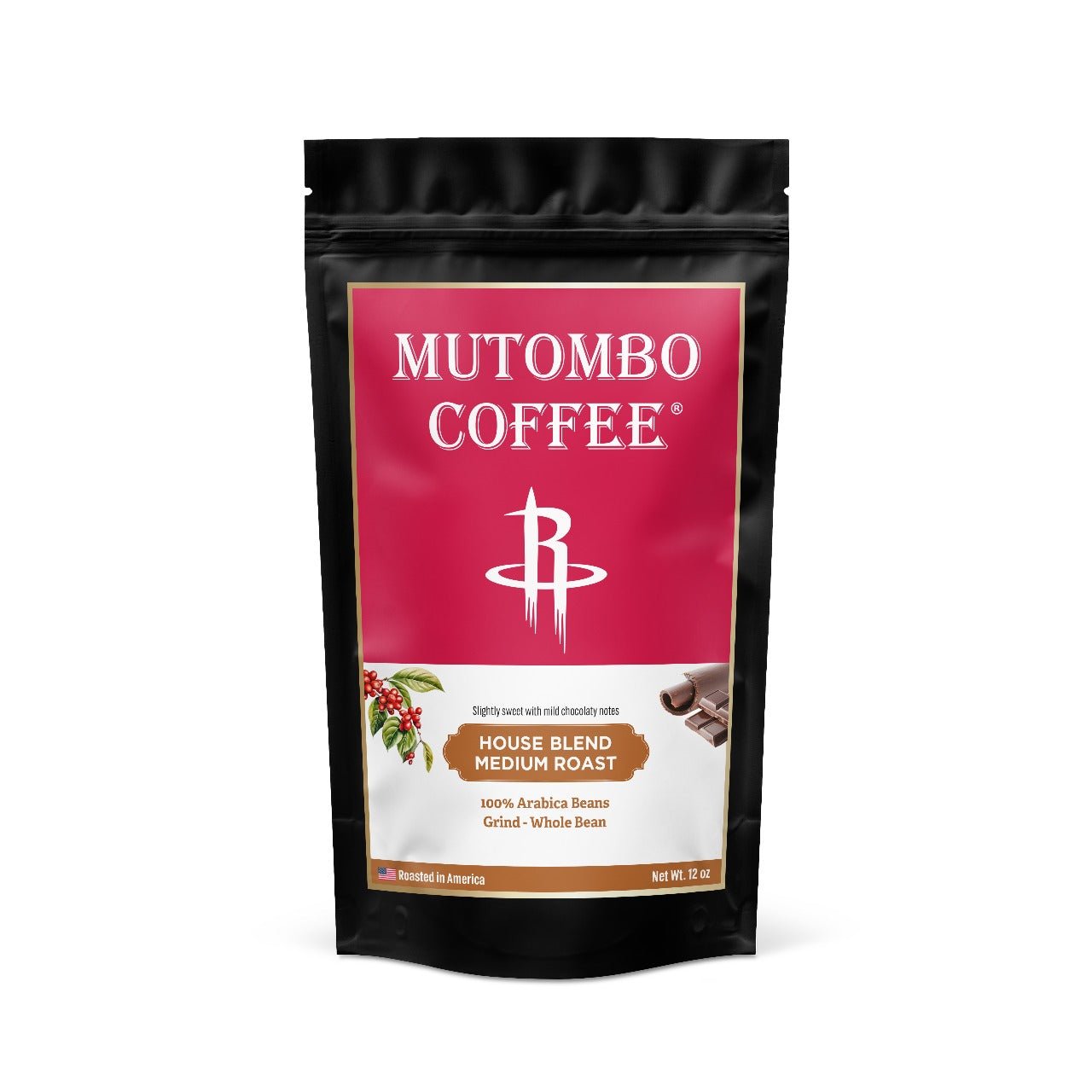 Mutombo Coffee House Blend Customized Houston Rockets 12 oz. Coffee Bags - Mutombo Coffee
