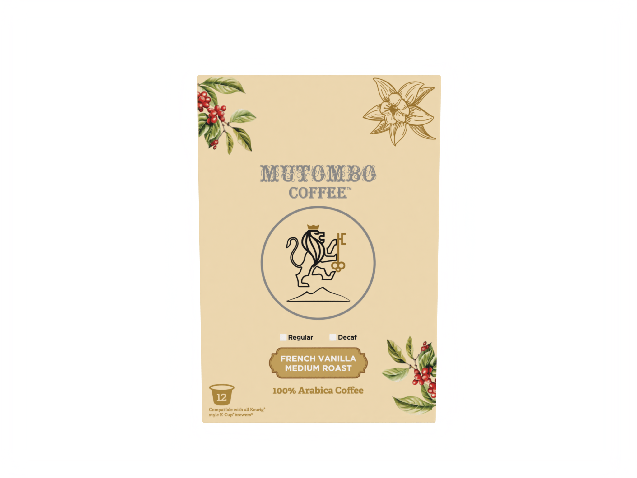 Mutombo Coffee | House Blend, French Vanilla Medium Roast, K Cups, 12 count - Mutombo Coffee