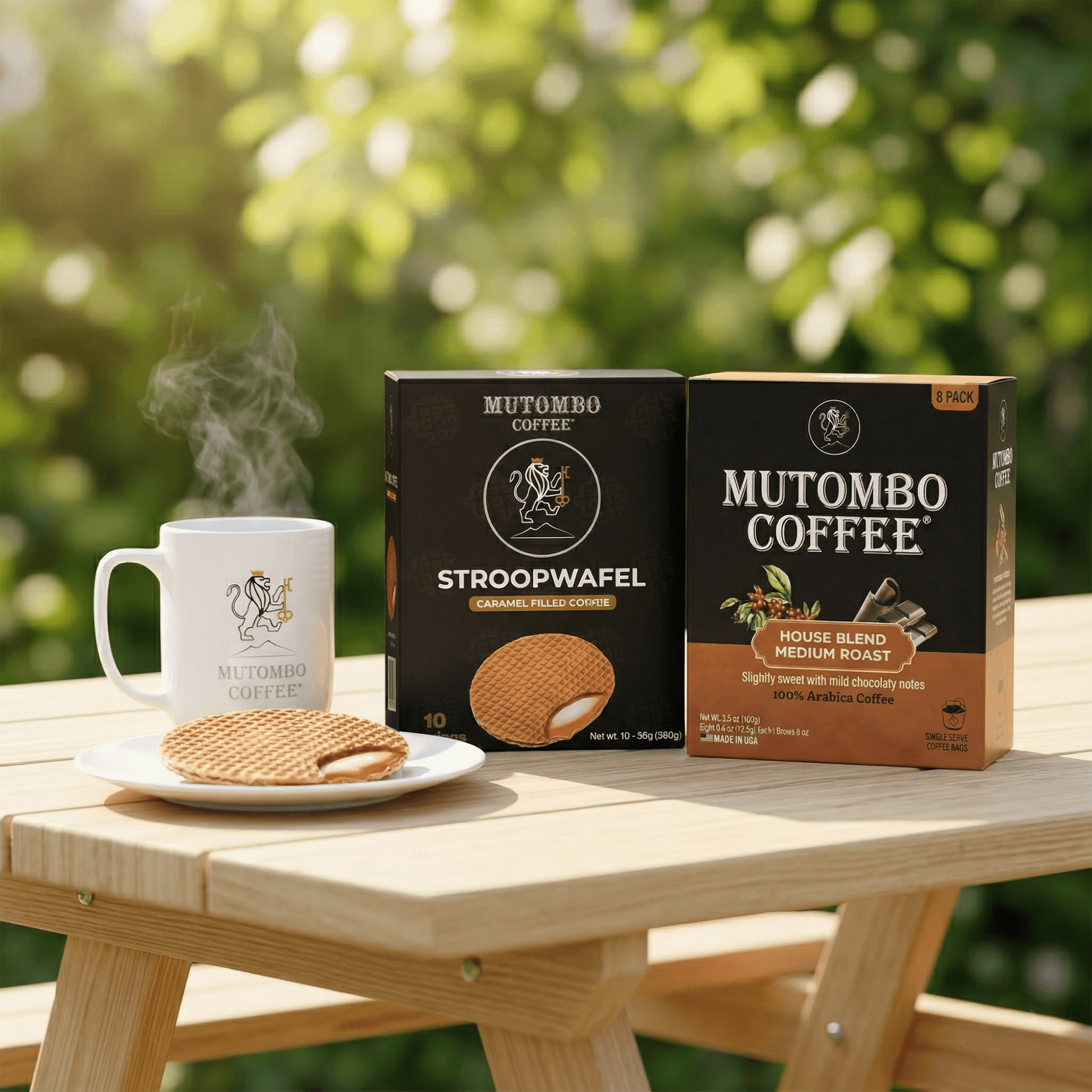 Mutombo Coffee Instant Sachets (8ct) & Stroopwafel 10ct Bundle - Mutombo Coffee