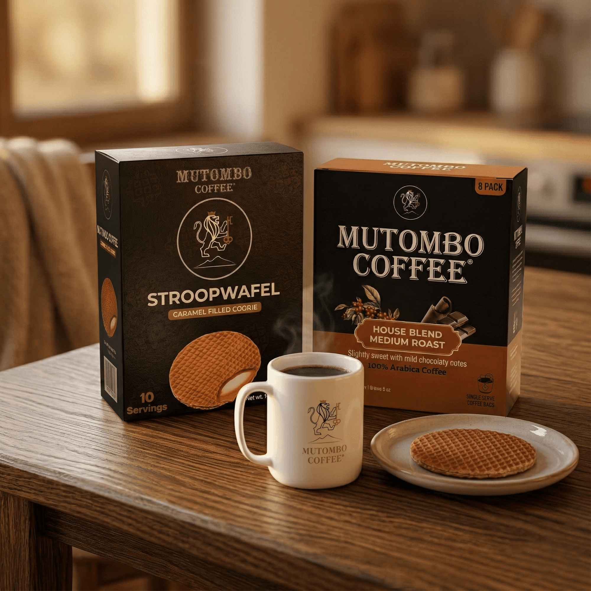 Mutombo Coffee Instant Sachets (8ct) & Stroopwafel 10ct Bundle - Mutombo Coffee