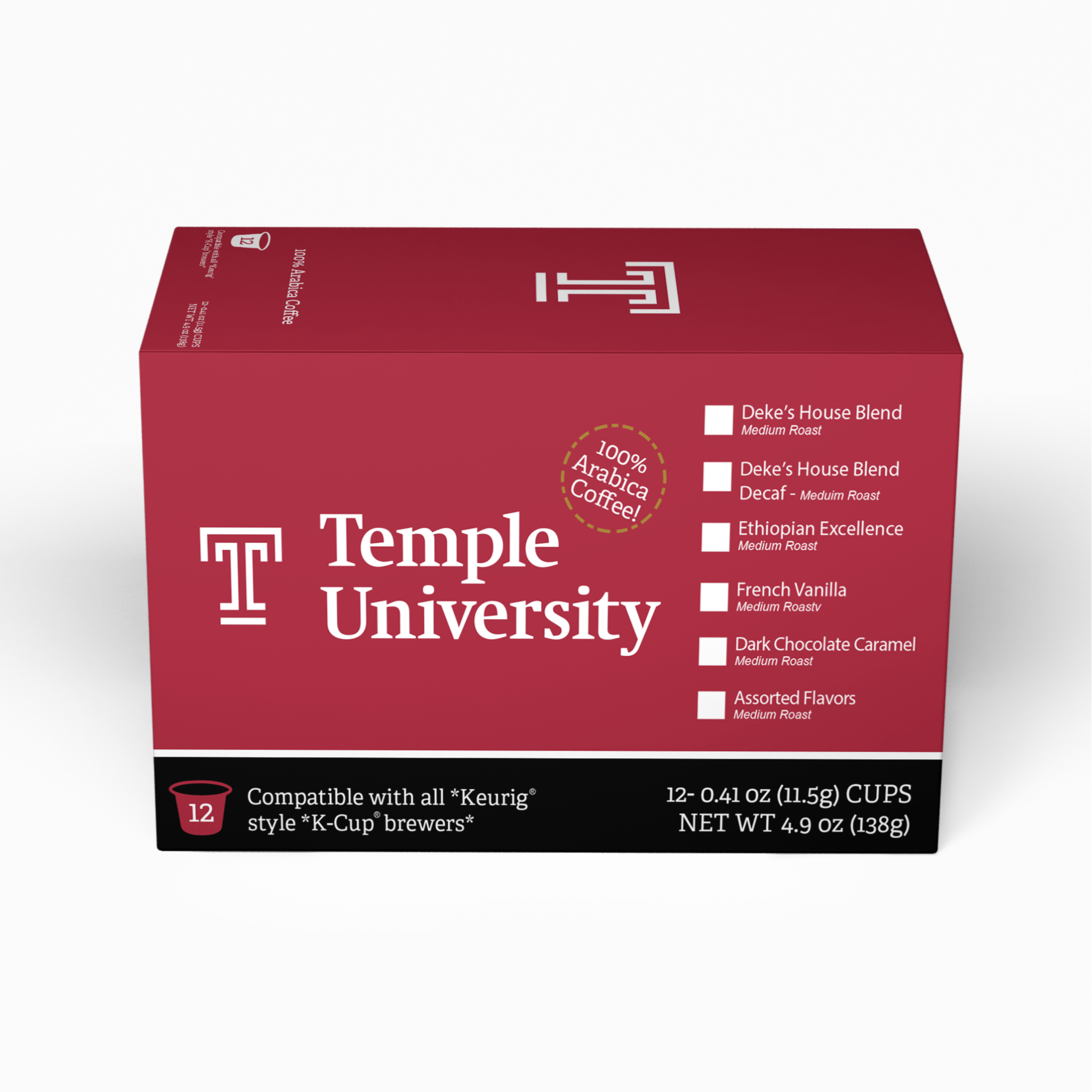 Temple University & Temple Athletics Co - Branded 12 Count K - Cups – Mutombo Coffee - Mutombo Coffee