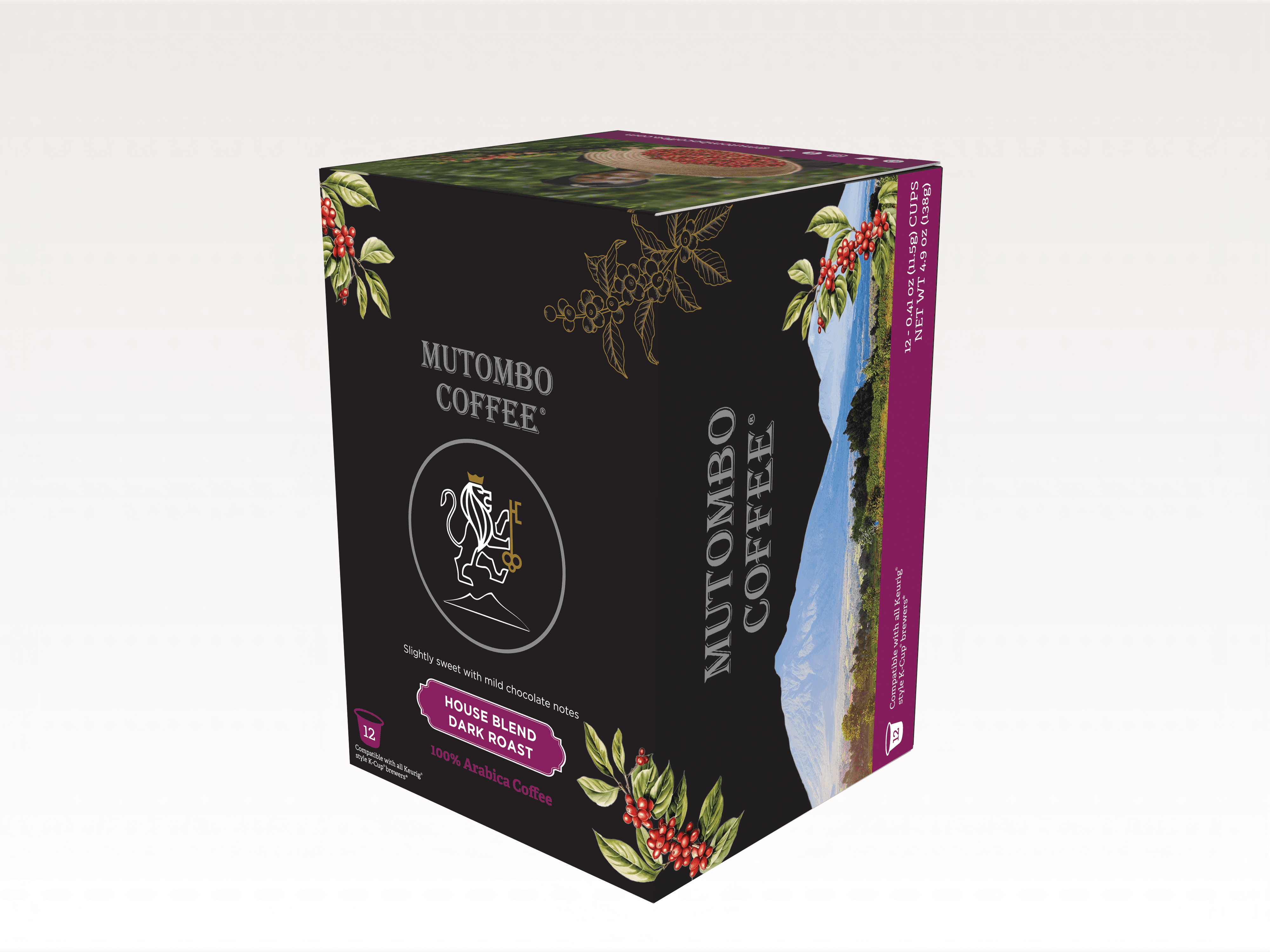 Mutombo Coffee | House Blend, Medium, Dark  Roast , K Cups , 12 & 24 count