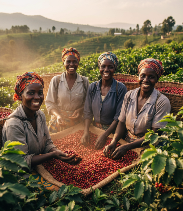 Women coffee harvesters supporting families and investing in their communities
