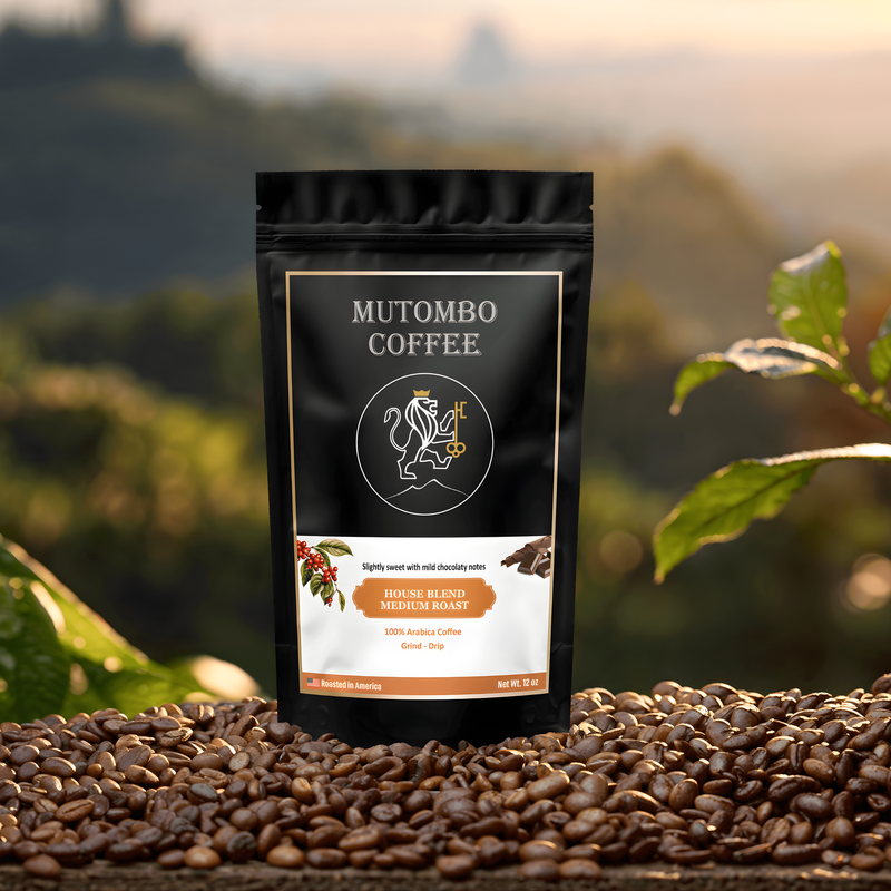 Mutombo Coffee medium roast drip ground coffee bag