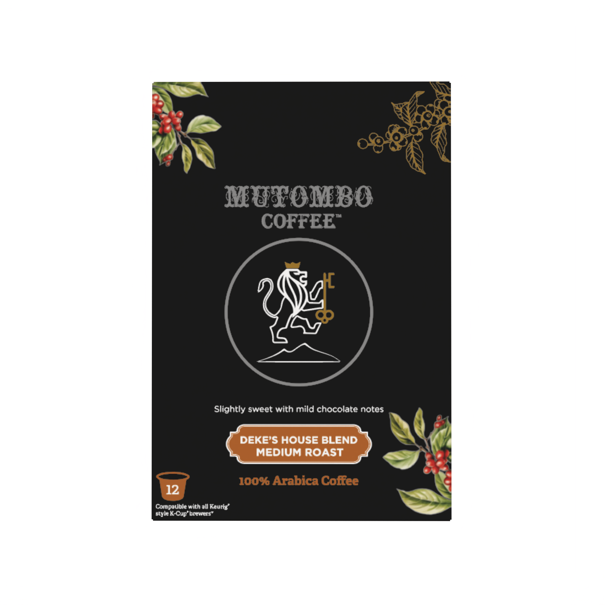 Case of Medium Roast, K - Cup Compatible - 1 Case = 6 Cartons of 12 Cups (72 Cups) - Mutombo Coffee