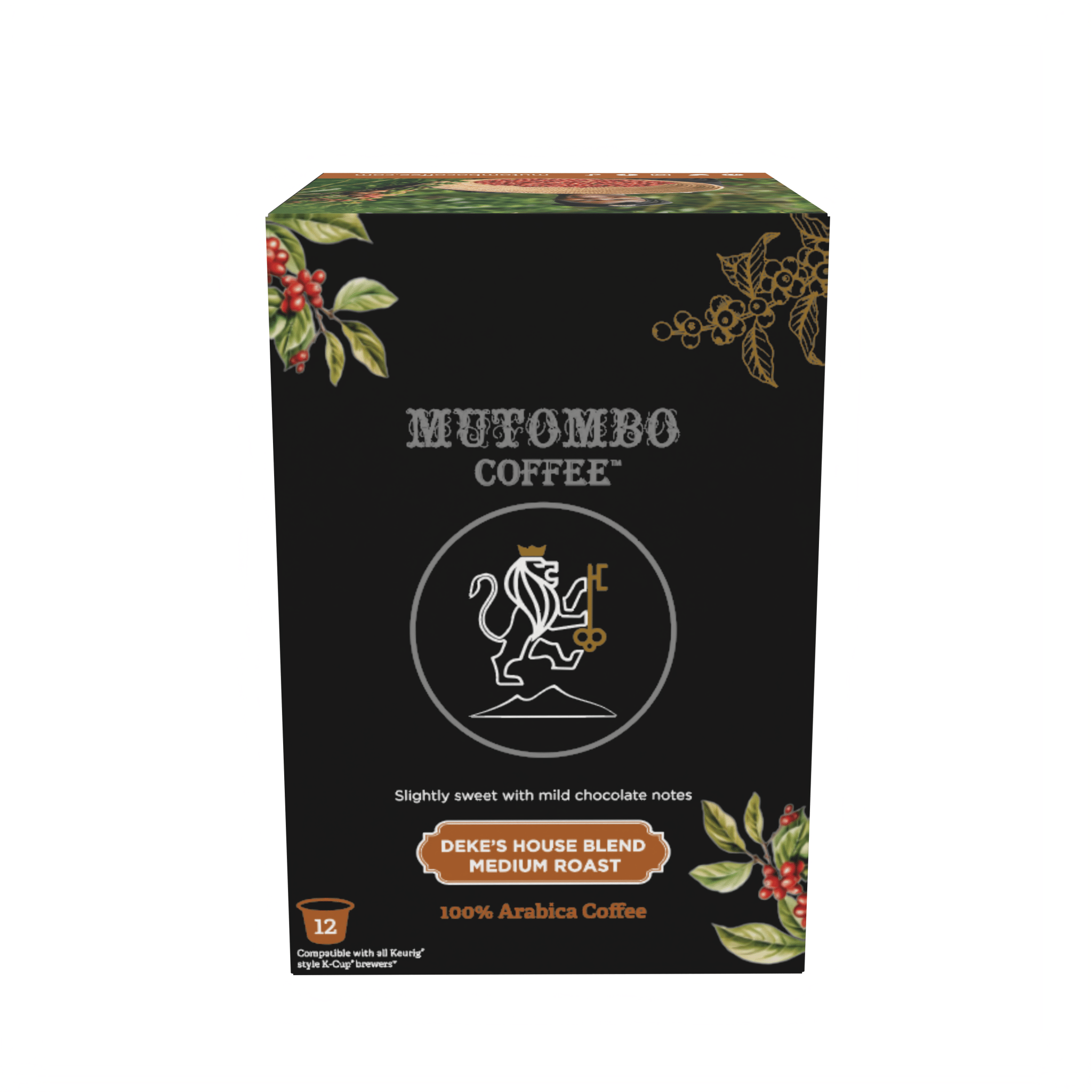 Case of Medium Roast, K - Cup Compatible - 1 Case = 6 Cartons of 12 Cups (72 Cups) - Mutombo Coffee