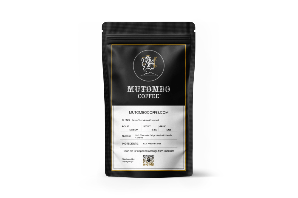 Dark Chocolate Caramel, Medium Roast Drip, Regular 16 oz. - Mutombo Coffee
