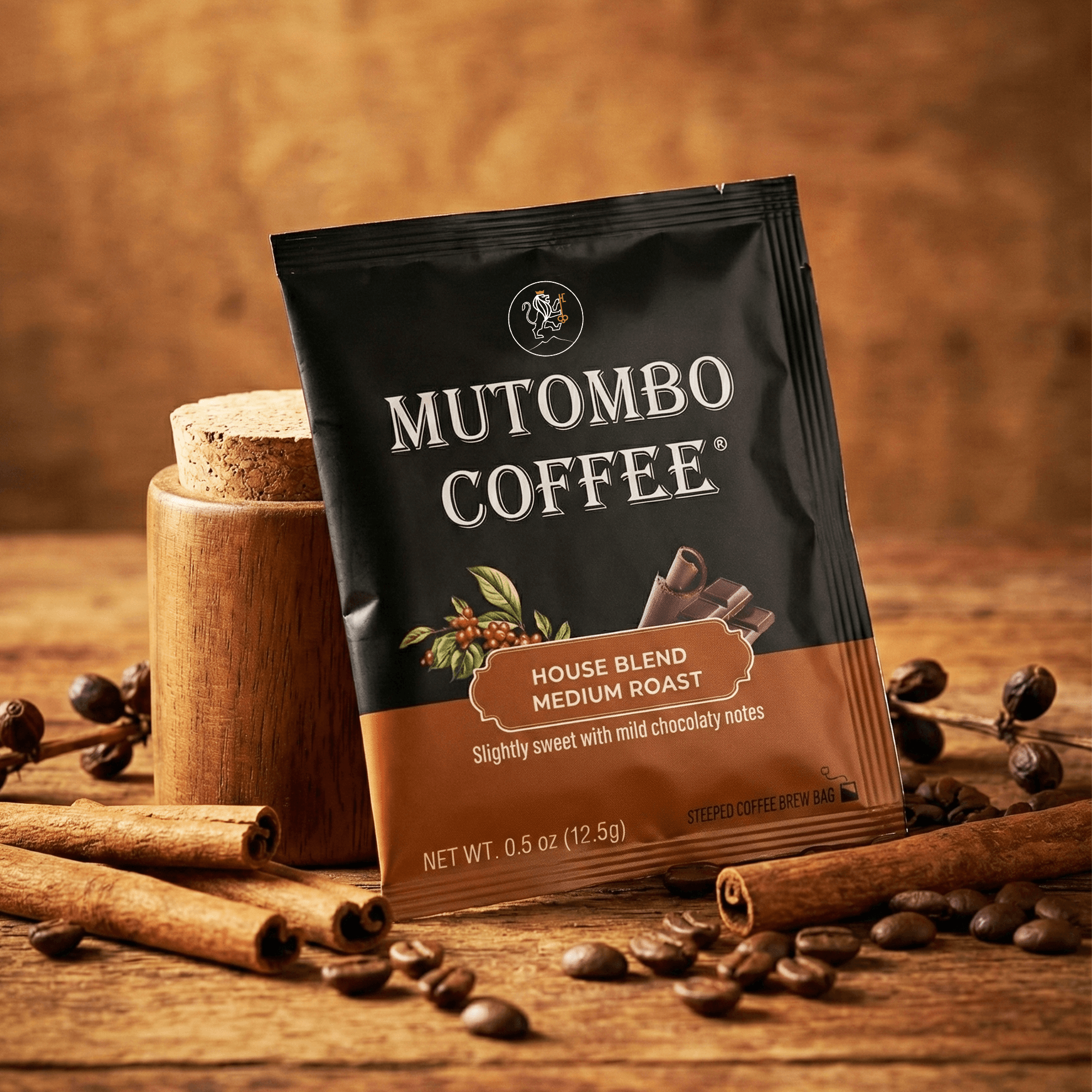 For Sample - Mutombo Coffee | House Blend, Medium Roast | Bag, 8 count Coffee Sachet - Mutombo Coffee
