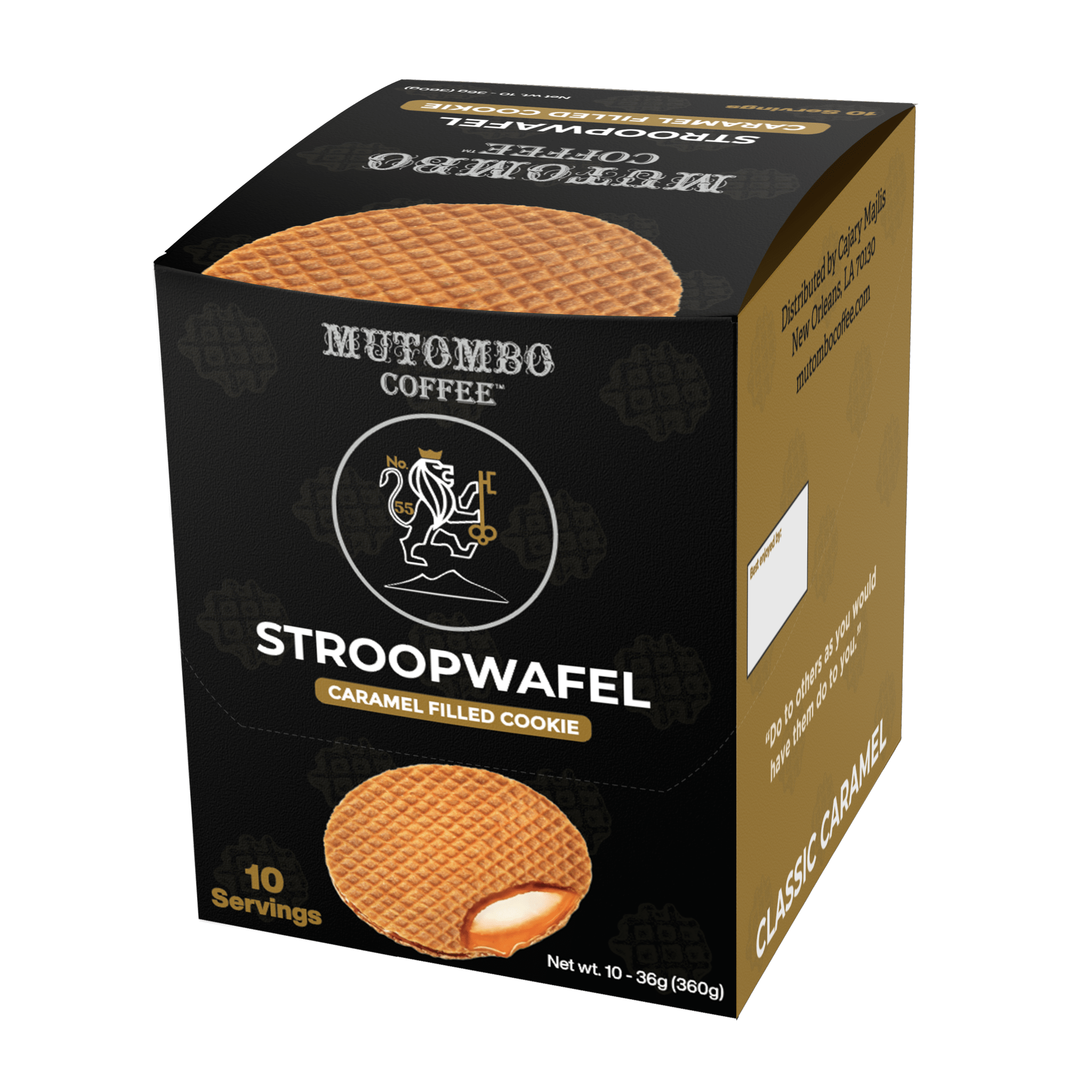 Mutombo Coffee Caramel Stroopwafel 10 Count Pack - Mutombo Coffee