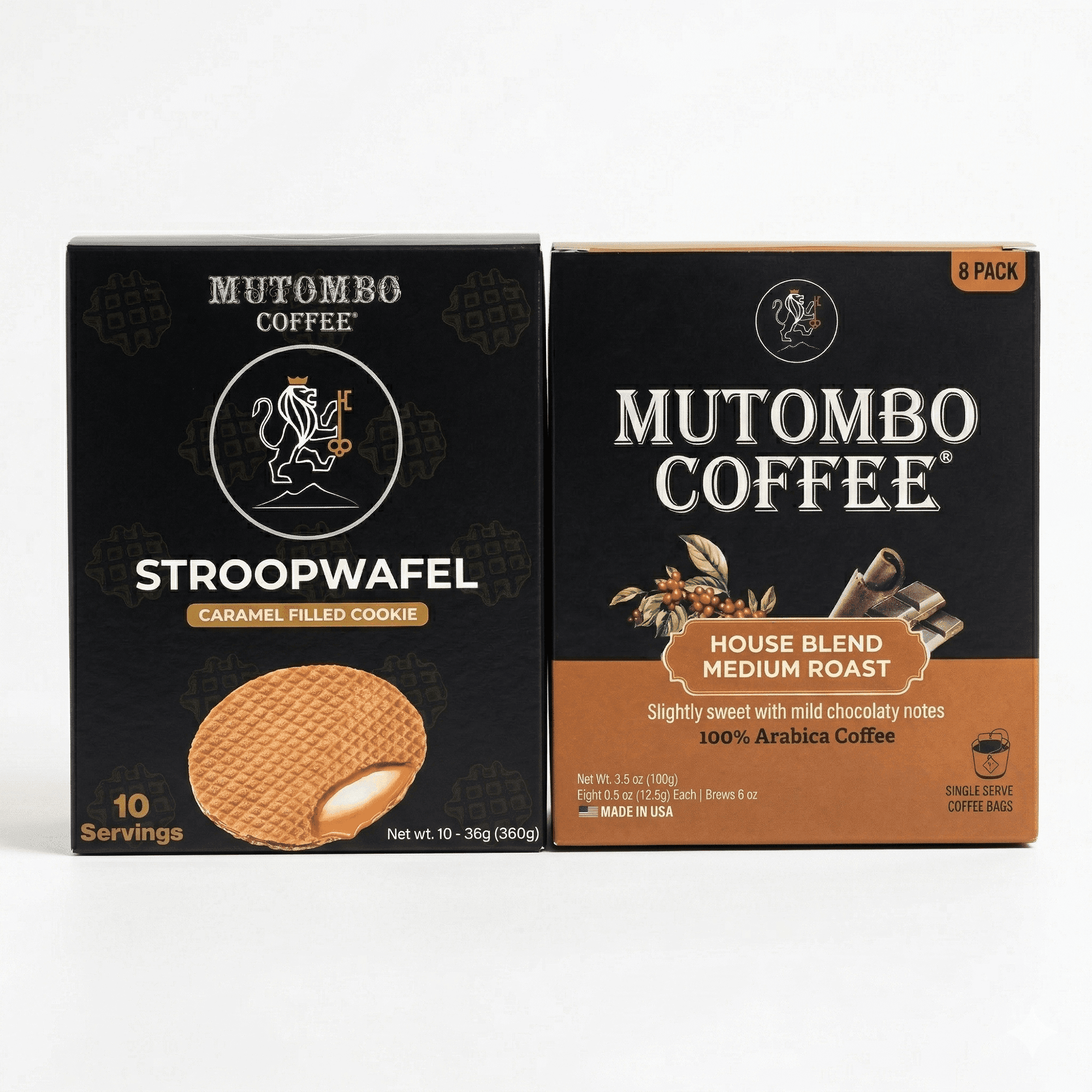 Mutombo Coffee Instant Sachets (8ct) & Stroopwafel 10ct Bundle - Mutombo Coffee