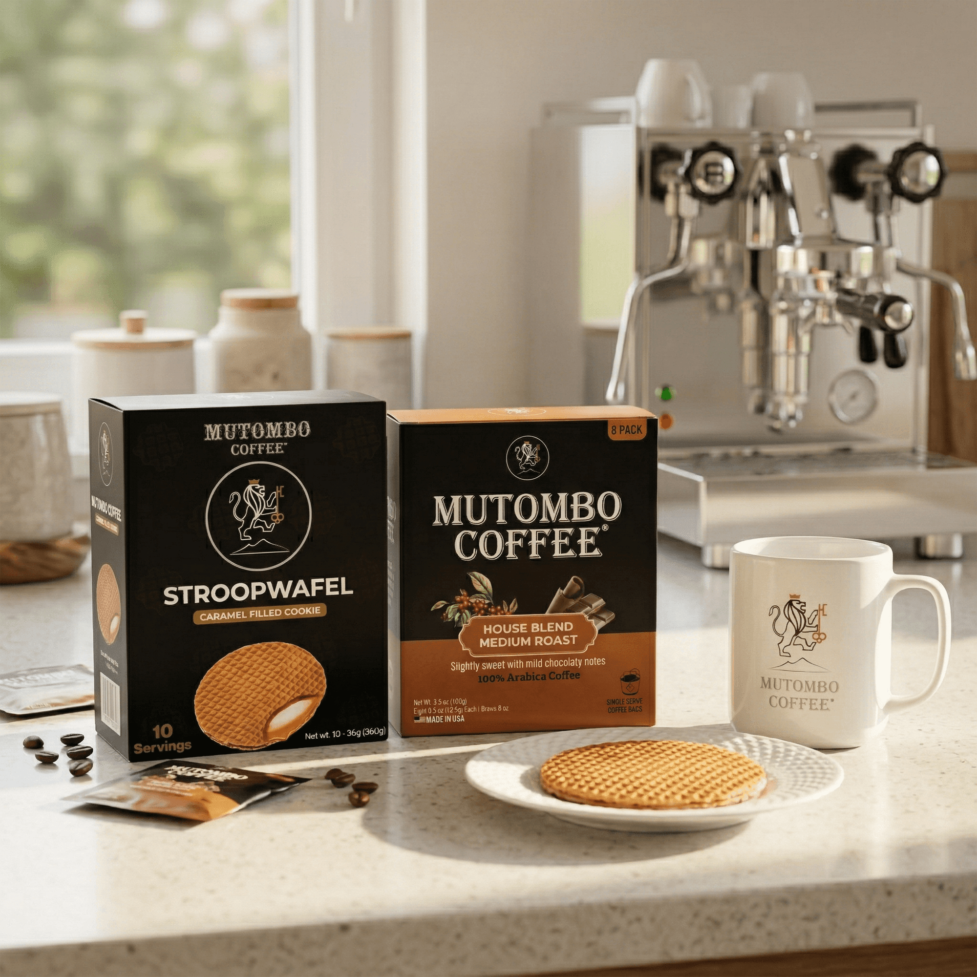 Mutombo Coffee Instant Sachets (8ct) & Stroopwafel 10ct Bundle - Mutombo Coffee