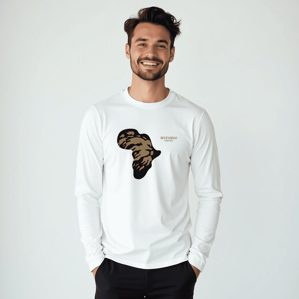 Mutombo Coffee Long Sleeve Africa Lion Logo T-Shirt - Mutombo Coffee