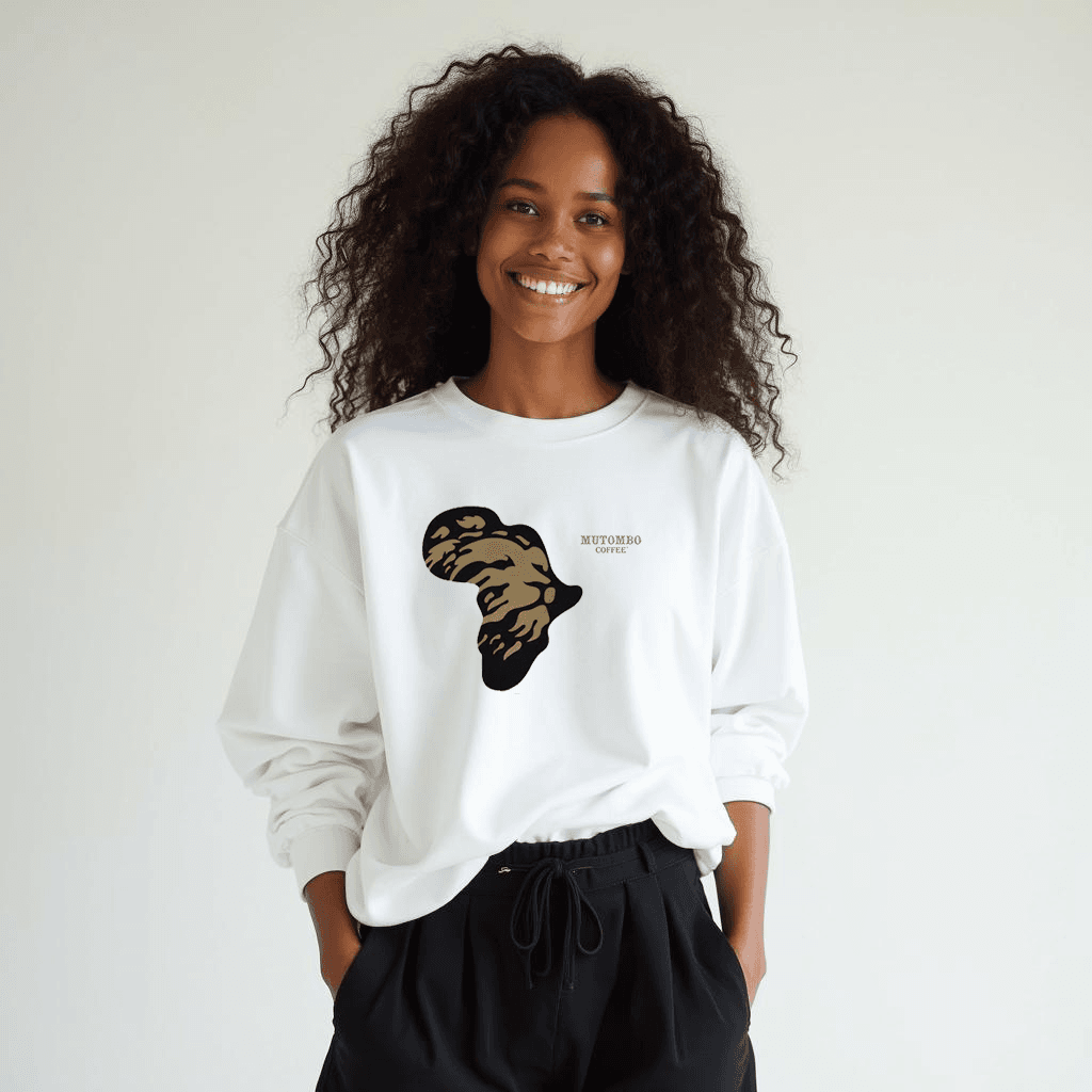 Mutombo Coffee Long Sleeve Africa Lion Logo T-Shirt - Mutombo Coffee