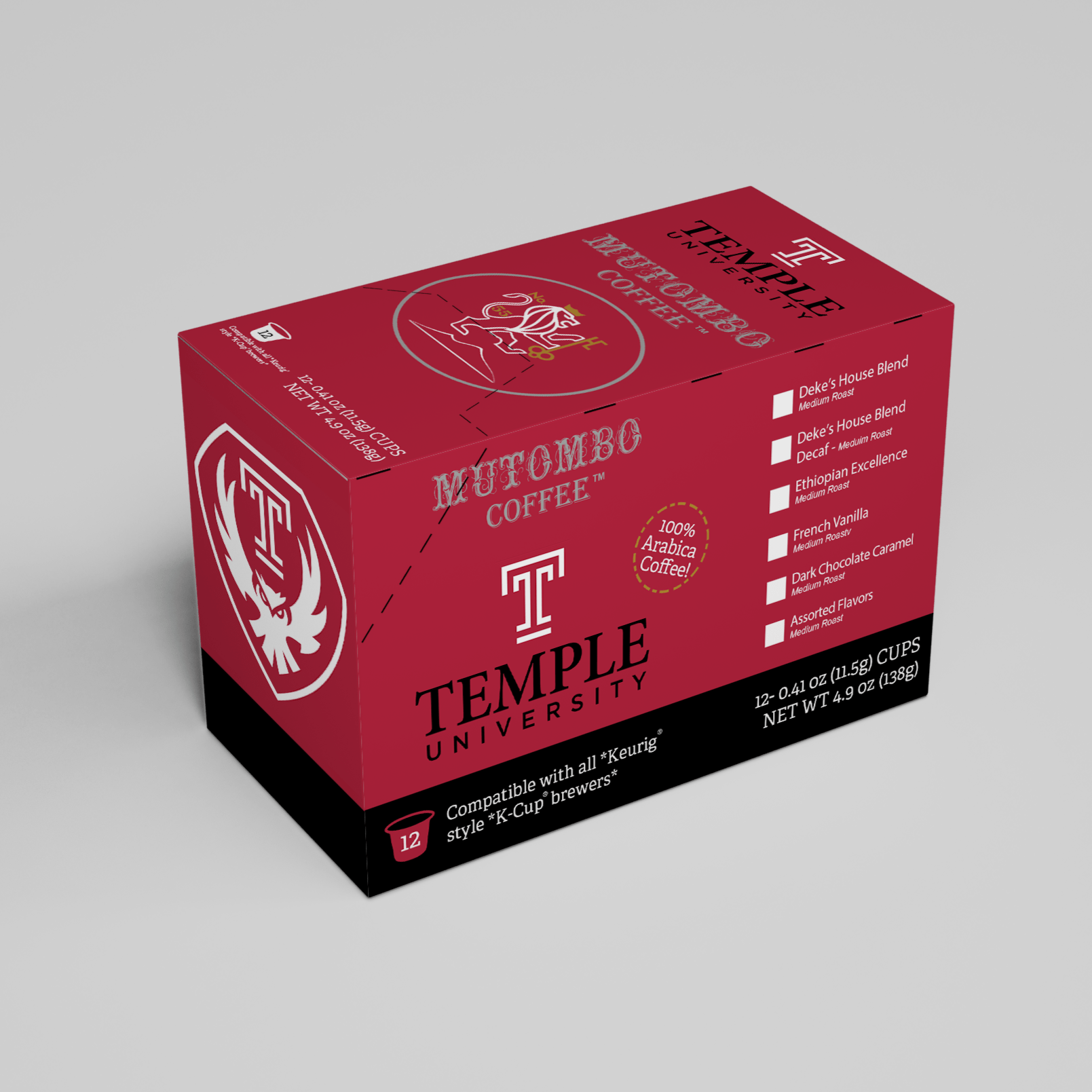 Temple University & Temple Athletics Co - Branded 12 Count K - Cups – Mutombo Coffee - Mutombo Coffee